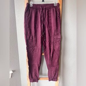 Faded Glory Merlot Colored Jogger Style Pant Size Small